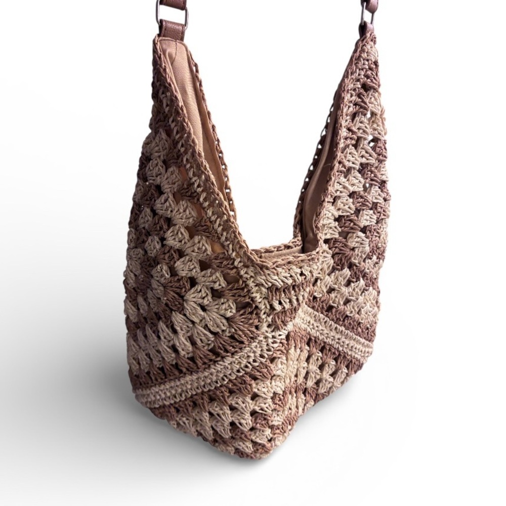 Stylish Tan and Brown Woven Women's Bag